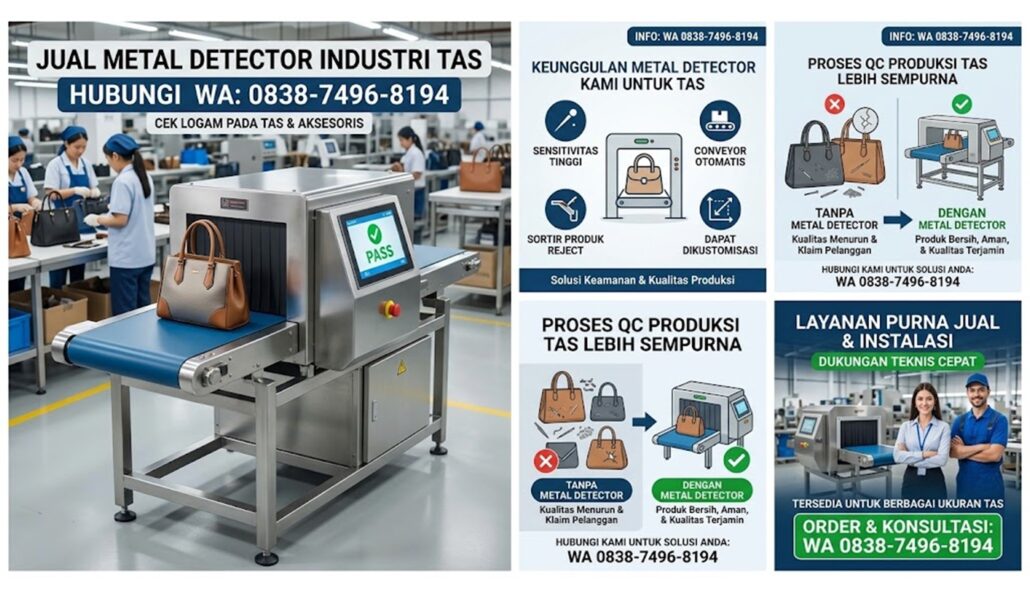 Conveyor Metal Detector untuk Industri Tas